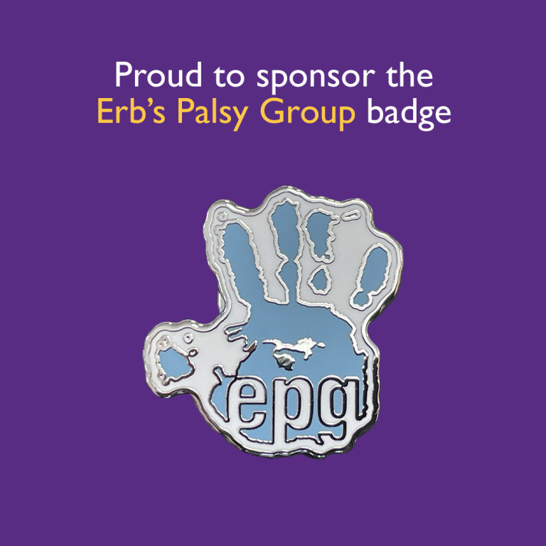 We are delighted to sponsor The Erb's Palsy Group badge